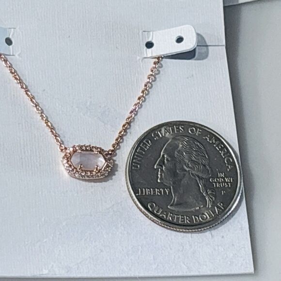 Kendra Scott Chelsea Necklace Mother of Pearl Pendant Rose Gold Tone NEW - Picture 10 of 10